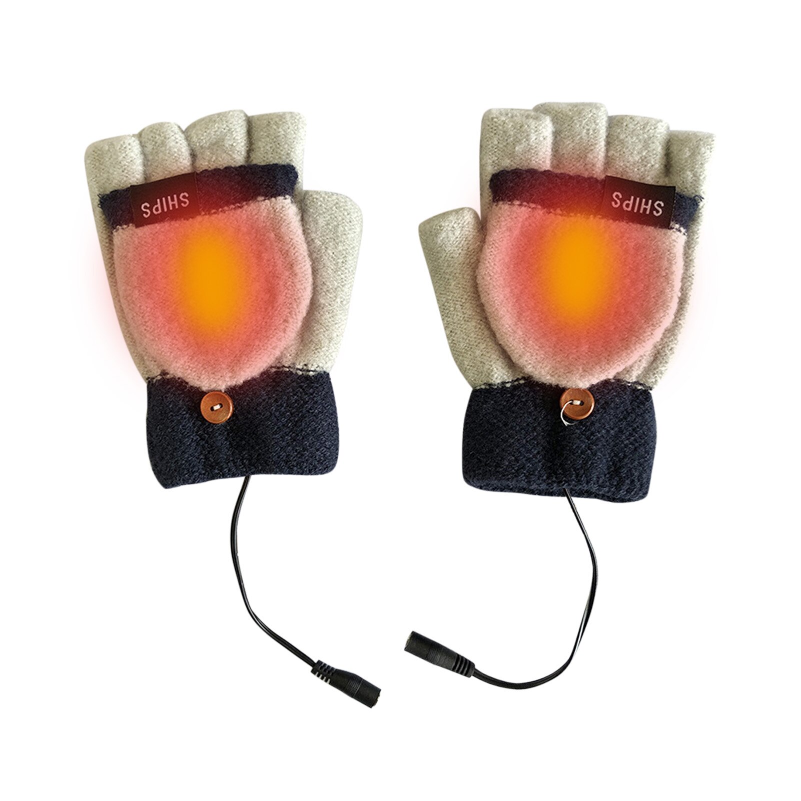 Usb Elektrische Verwarming Handschoenen Half-Vinger Handschoenen Met Vinger Babybedjes Wasbaar Indoor Outdoor Warme Handschoenen Enkelzijdig Verwarming mitten
