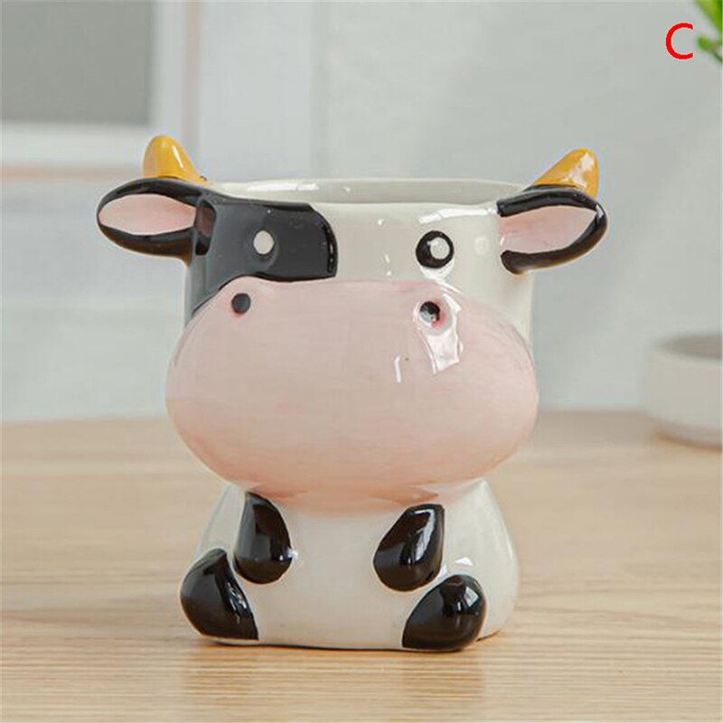 Maceta de cerámica con forma creativa de Animal para plantas, macetas para bonsái, macetas para planta para decoración del hogar: C