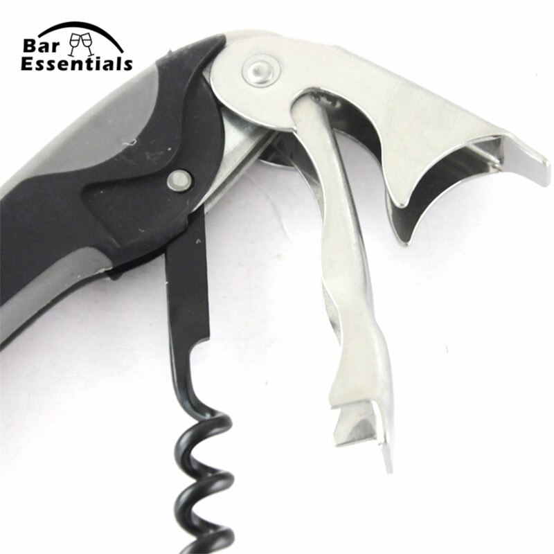 1Pc Roestvrij Plastic Wijn Schroef Corkscrew Opener Professionele Dubbele Scharnier Obers Wijn Fles Bier Cap Opener