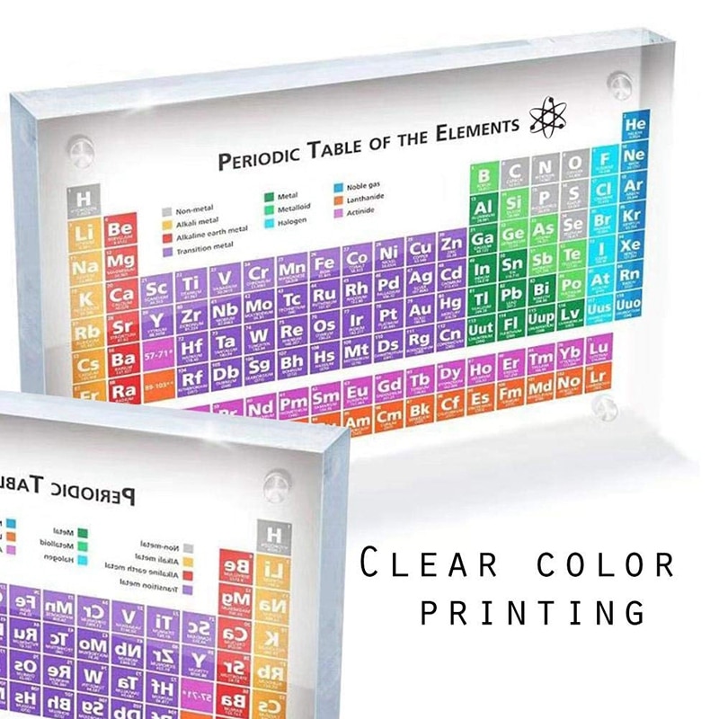 Akryl periodiska systemet för element tabell display, med element barn undervisning födelsedag lärarens dag