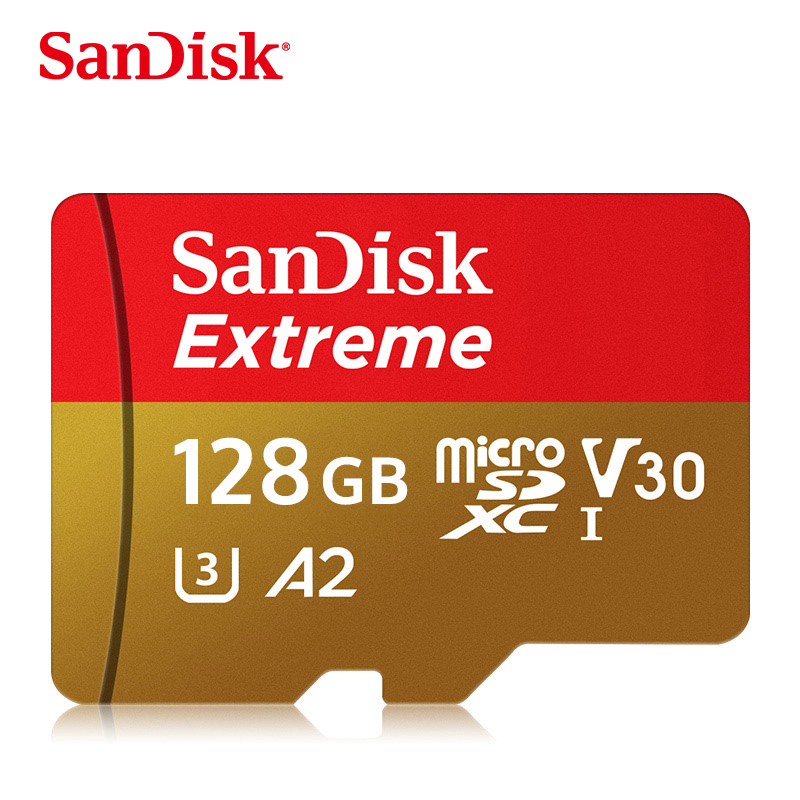 Sandisk Memory Card V30 A2 128GB 64GB 32GB 16GB Flash Micro TF SD Card 256GB MicroXC Per Second 10 M For Smartphone Adapter: 128GB Extreme
