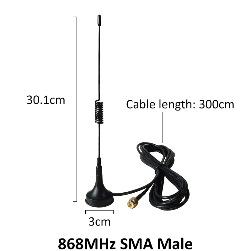 868 Mhz 900-1800 Mhz LORA Antenne 5dbi SMA Männlich weiblich 300cm Kabel 868 mhz 915 IOT antena Saugnapf Antenne Basis magnetische antennen
