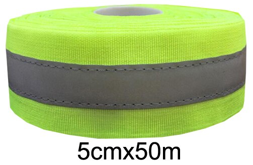 Fluorescent yellow/Fluorescent Orange Reflective Fabric Sew On safe clothing: yellow 50m