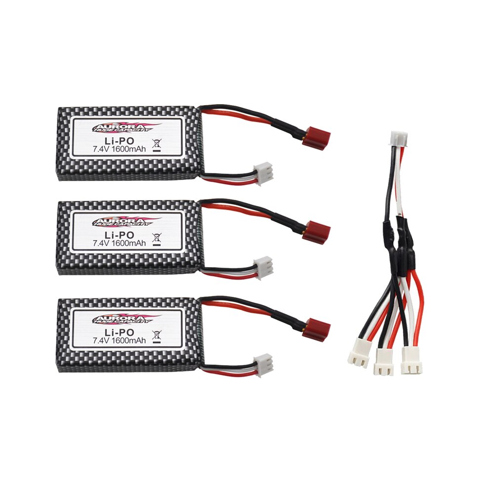 Originele Xinlehong 9125 Afstandsbediening Rc Auto Onderdelen 7.4 V 1600Mah Lipo Batterij XLH9125 Batterij 7.4 V 1600mah: 3pcs 3in1