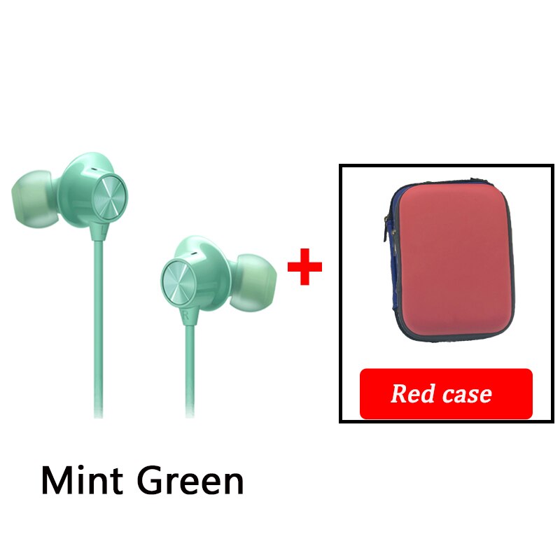 Oneplus Bullets Wireless Z bluetooth earphones Dynamic Magnetic Control for Oneplus 8 Pro 7T 7 Pro Original earphone: Mint green n red