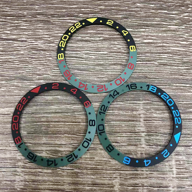 Insert de lunette en céramique inclinée 38mm x 30.6mm, adapté à SKX007 SKX009 GMT USB pour hommes, pièces de rechange, modification