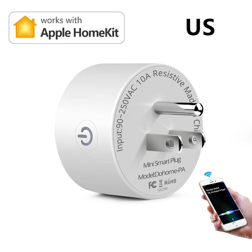 Smart home eu us smart socket trådløs wifi strømstikadapter 15a fjernbetjening siri stemmestyringsarbejde med apple homekit ios: Homekit us-stik