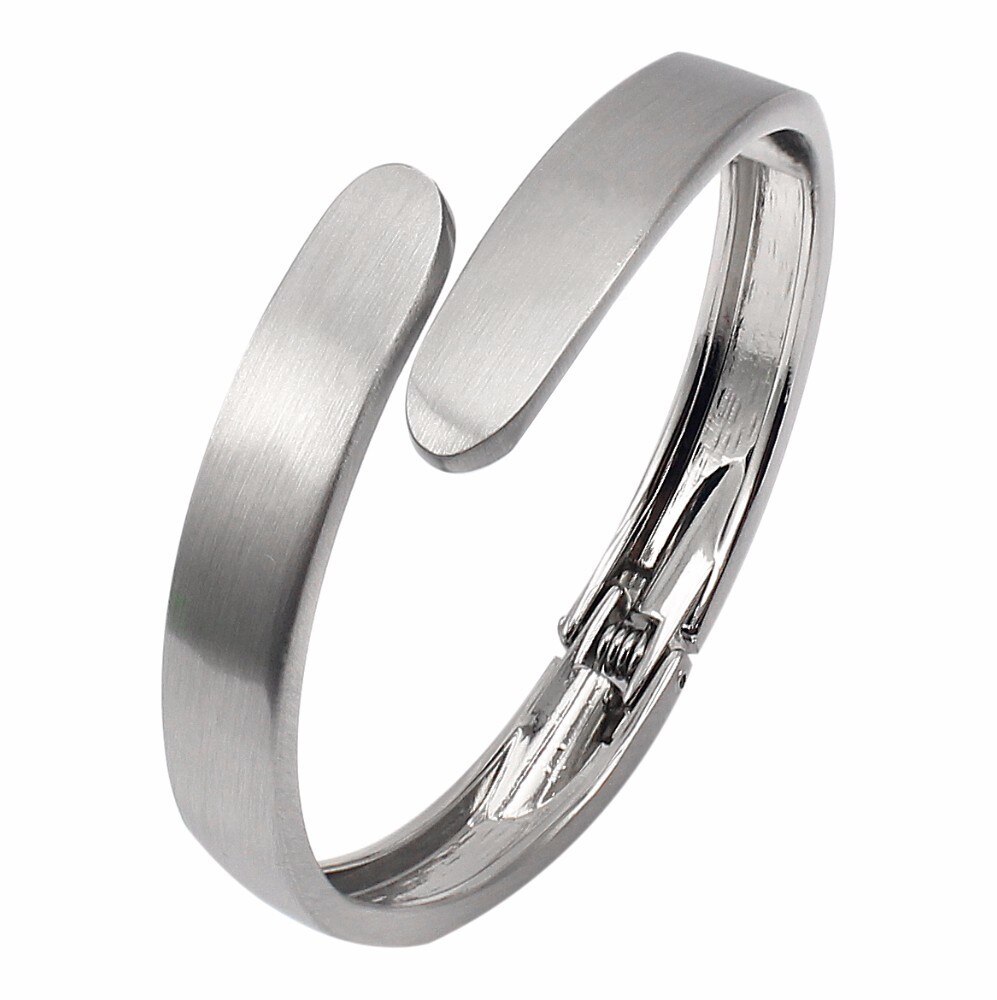 3 Colors Cuff Bracelets For Women/Men Stainless Steel Matte Bangle Jewelry Bijoux Accessories Valentine