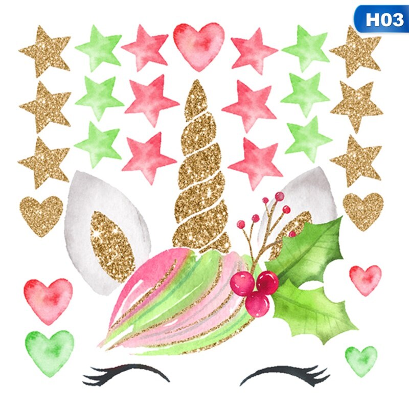 Kleurrijke Bloem Dier Eenhoorn Muursticker Art Decal Sticker Kinderkamer Nursery Wanddecoratie: 3