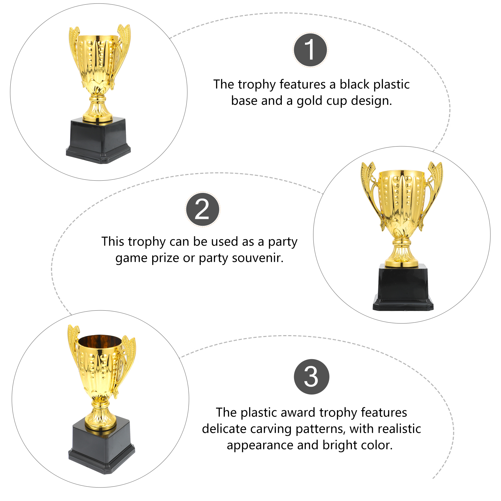 1Pc Trophy Competition Winners Trophy Plastic Awards Trophy Home Furnishing Decor