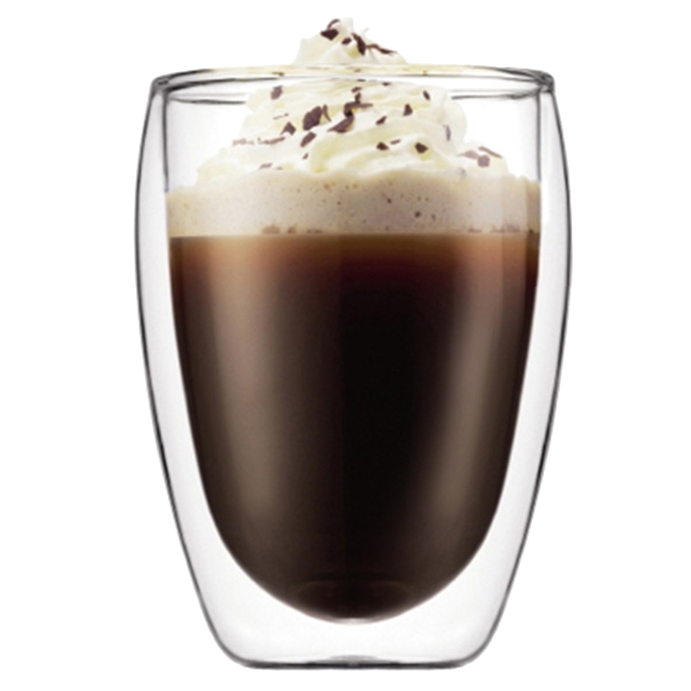 Dobbeltvægget insluated glaskop drikke te kaffe latte juice hjemmekøkkenforsyninger aia 99: 350ml