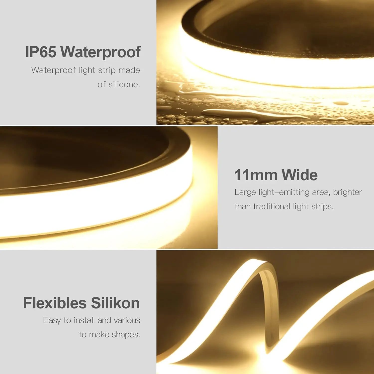 1 m/2 m/3 m LED-Lichtleiste, wasserdicht, 5 V, USB-Kolben-LED-Streifen, flexibel, dimmbar, LED-Streifen für Schlafzimmer Ich bin Innen- und Außenbereich