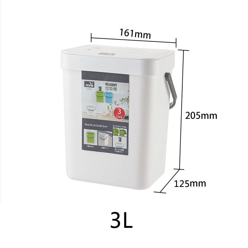 Skraldespand køkkenskab skraldør hængende kan vægmonteret skraldespand bil toilet affaldsopbevaring: 3 hvide