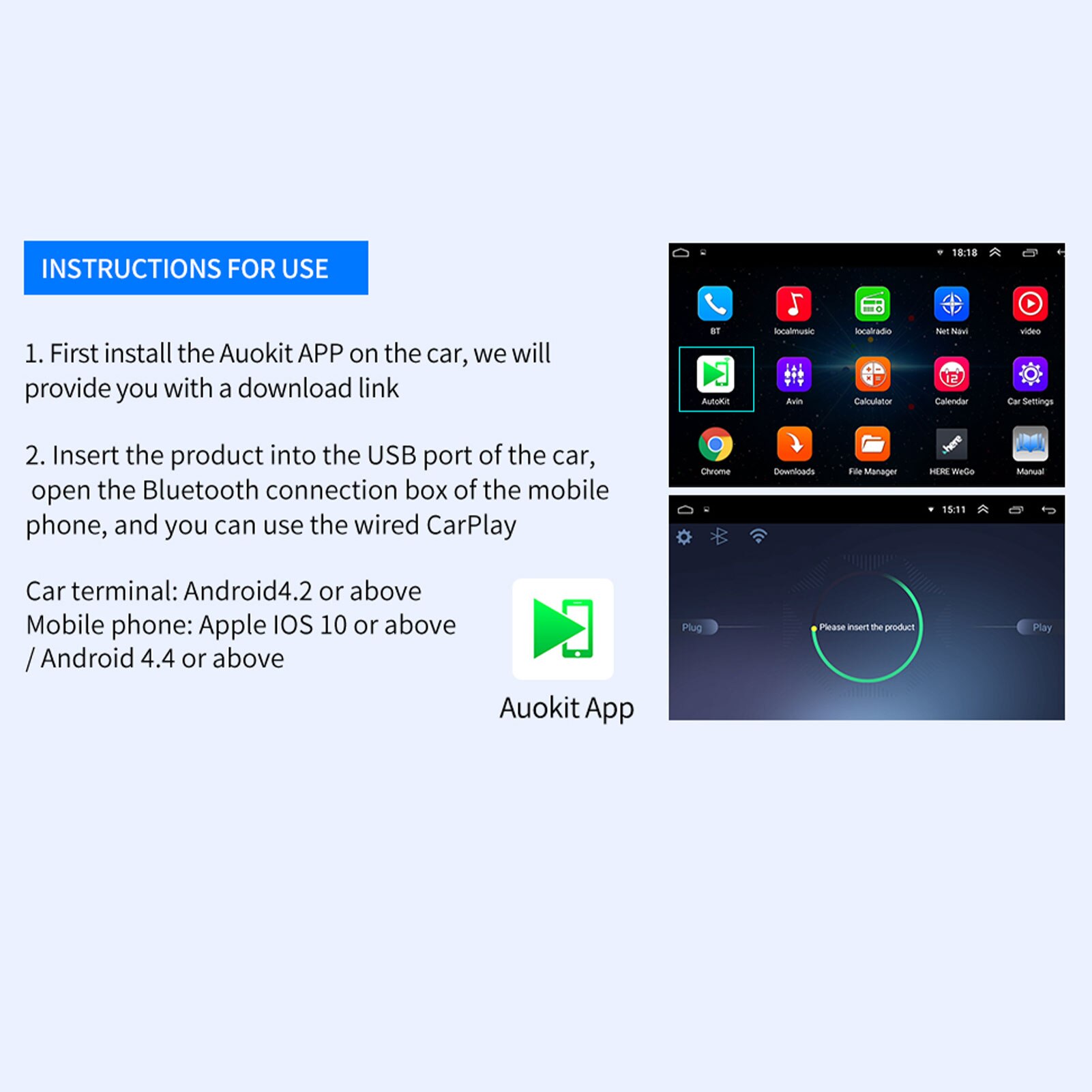 Car Wireless Activator Dongle USB Airplay Carplay Module AirPlay Autokit Map Smart Link Auto Connection Phone For iOS/Android