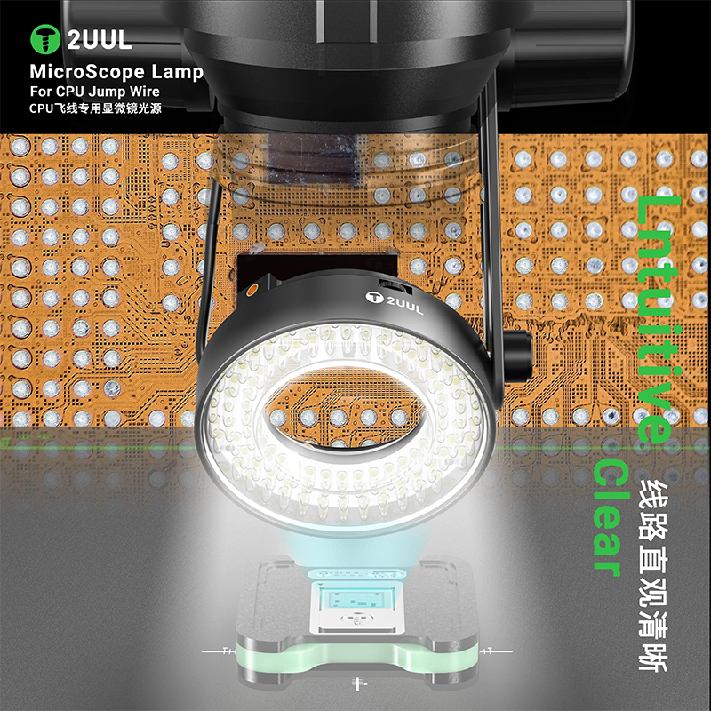 2UUL MS96 Microscope Ring Light 3W Power Adjustable Brightness Anti Glare Eliminates Reflection Illuminator for CPU Jump Wire