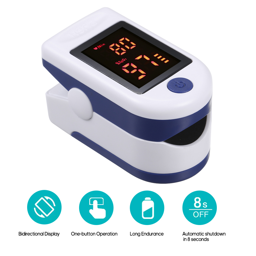 Vingertop Pulsoxymeter Met Led Display Oximeter Blood Oxygen Sensor Verzadiging SpO2 Monitor Meting Meter Snel: Default Title