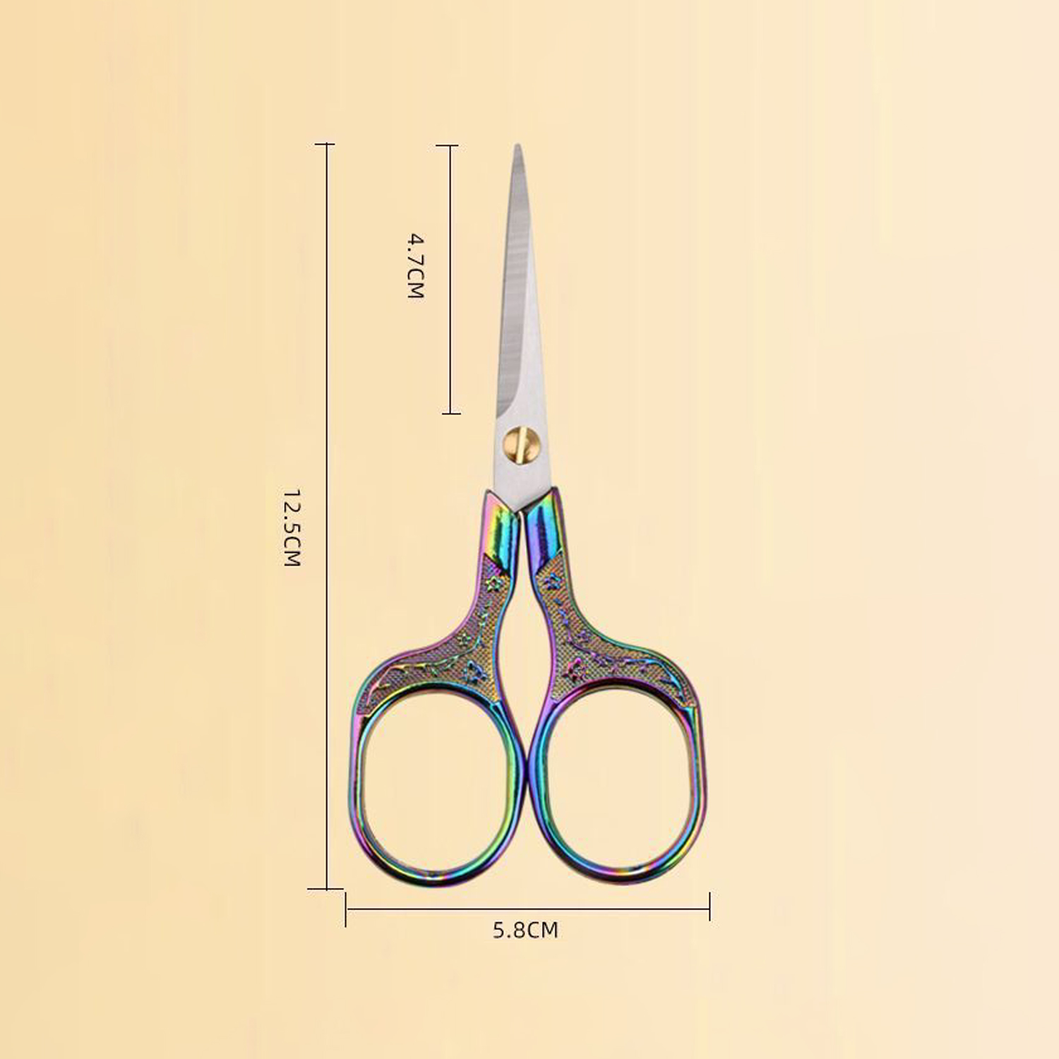 1pc sysaxar i rostfritt stål, retro broderisax, skräddarsax, tygskärare, gör-det-själv-sytillbehör