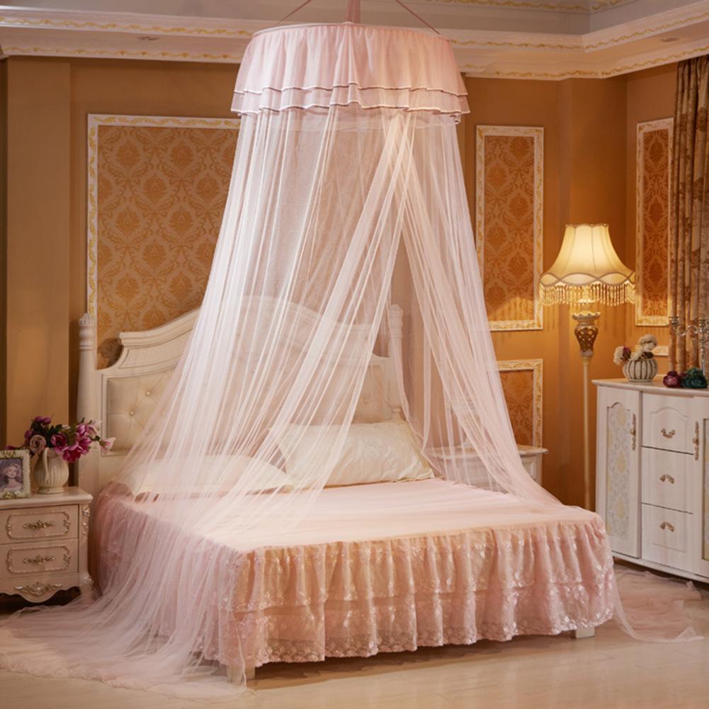 50%HOTMosquito Net Round Top Stimulation Butterfly Pin Polyester Fiber Decorative Bed Canopy for Student