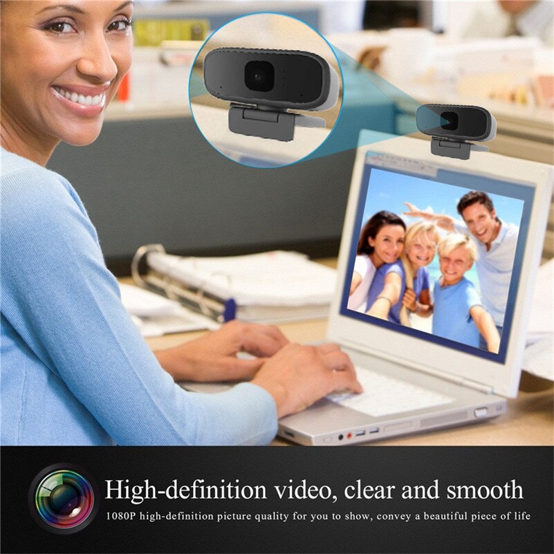 Webcam 1080P Hd Webcam Autofocus Computer Cam Ingebouwde Microfoon Privacy Cover Groothoek Lens Speaker usb Video Web Cam