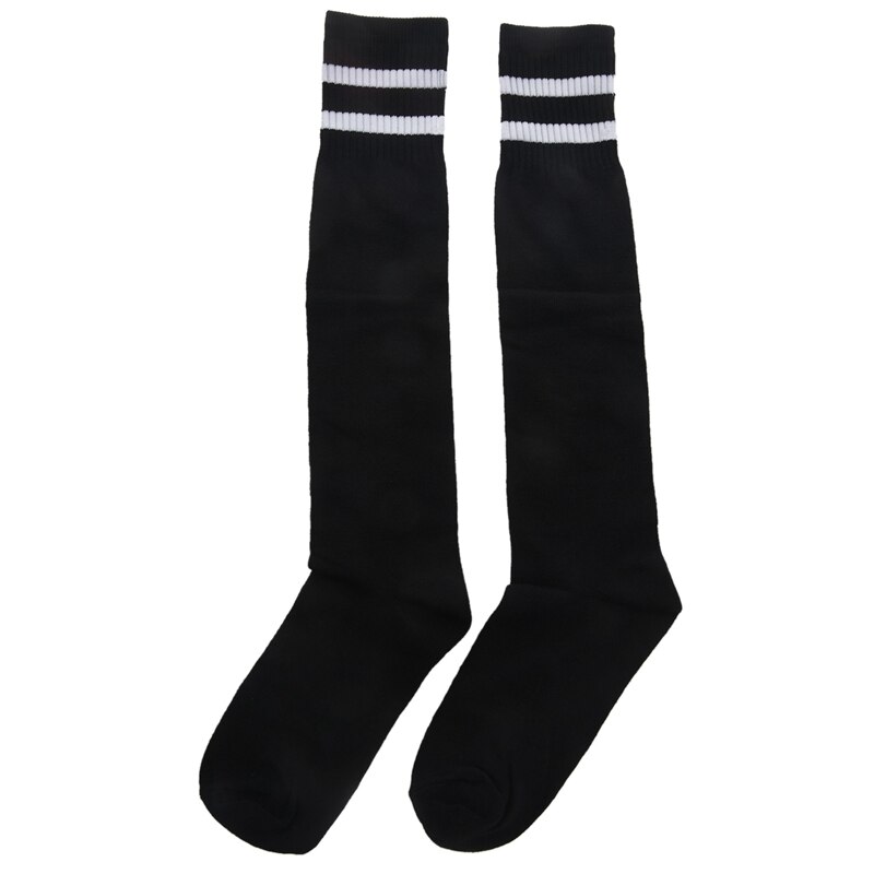 Children Sport Soccer Long Socks High Sock Baseball Hockey Socks (black): Black