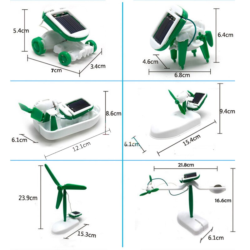 6 in 1 Solar- Spielzeug lehrreich Solar- Bausatz Energie Roboter Bausatz DIY Montieren Gerät Flugzeug Stiefel Auto Zug Modell Wissenschaft für freundlicher
