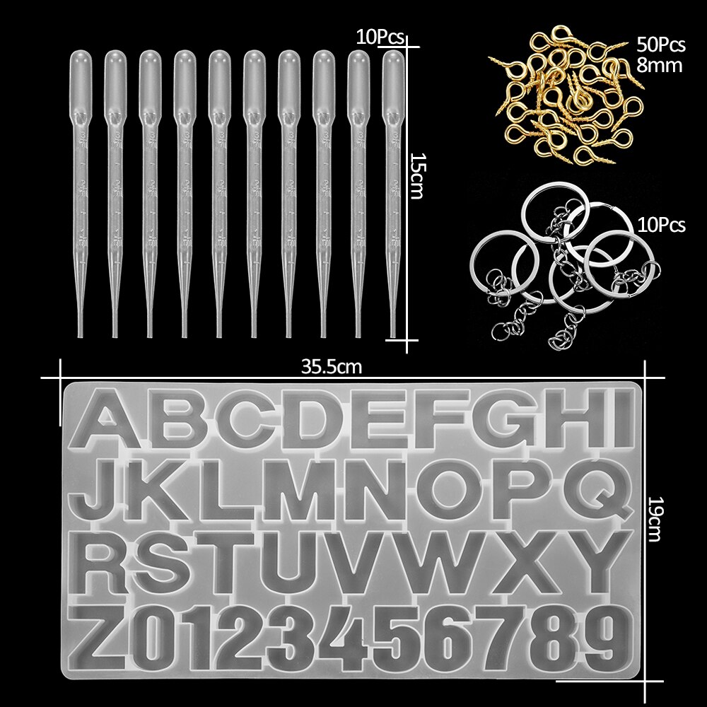 Juegos de moldes de fundición de silicona para joyería, moldes de herramientas de resina epoxi UV de estilo mixto para Diy, kit para hacer joyas, accesorios, suministros: KT0024-3