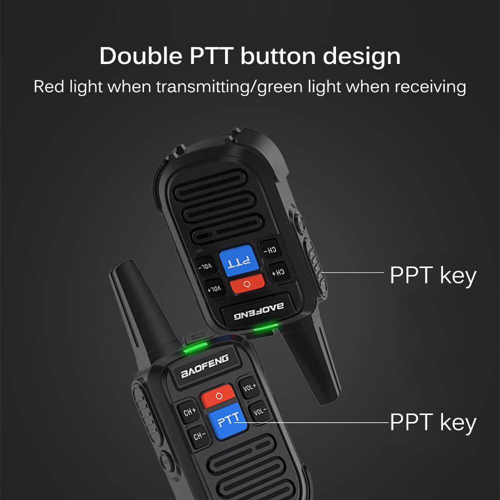 2pcs Walkie Talkie USB Rechargeable Portable Interphone Two-Way Radio For Children Adult Camping Outdoor Black Walkie Talkie