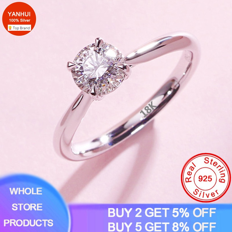 Met Certificaat 18K Wit Goud Kleur 2 Karaat Zirconia Diamond Engagement Wedding Band Sieraden Ring Geen Fade Allergie gratis