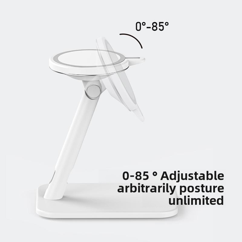 Magnetic Magsafe Phone Holder Stand with Wireless Charger for Apple 12+ Phones - Desktop Stand with Fast Charging