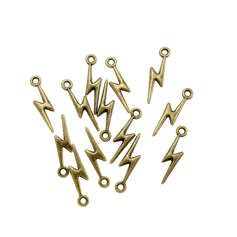 YuenZ 40 stücke Neue Produkt Antike silber farbe Blitz Reize Anhänger Schmuck Metall Legierung Schmuck Kennzeichnung 20*5mm l108: Antike Bronze- überzogen