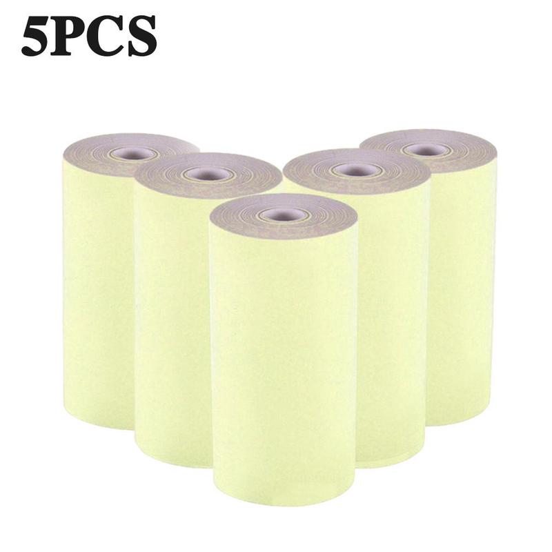 3 Rolls/5 Rolls 57*30mm Color Printer Paper Printing Thermal Paper Self-drying For Peripage Paper Film N6G6: Yellow