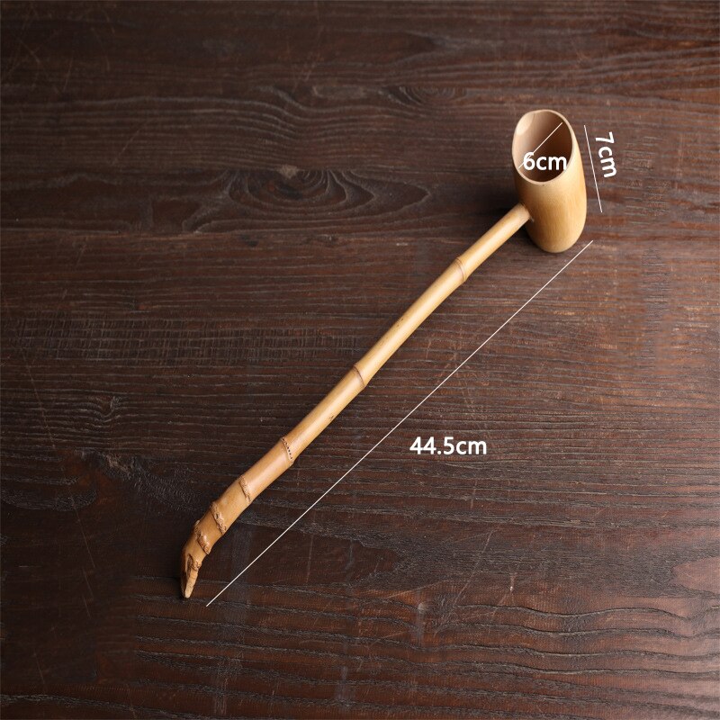 Cuillère à eau de racine de bambou à Long manche, outils de cuisine carbonisés, vaisselle de table, ustensiles de cuisine pour thé Kung Fu outils à thé: G