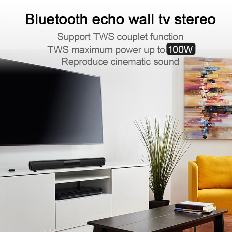 40W Patent Tv Echo Muur Geluid Bar Bedrade En Draadloze Bluetooth Home Surround Sound Bar Voor Pc Cinema tv Speaker/Tf/Aux