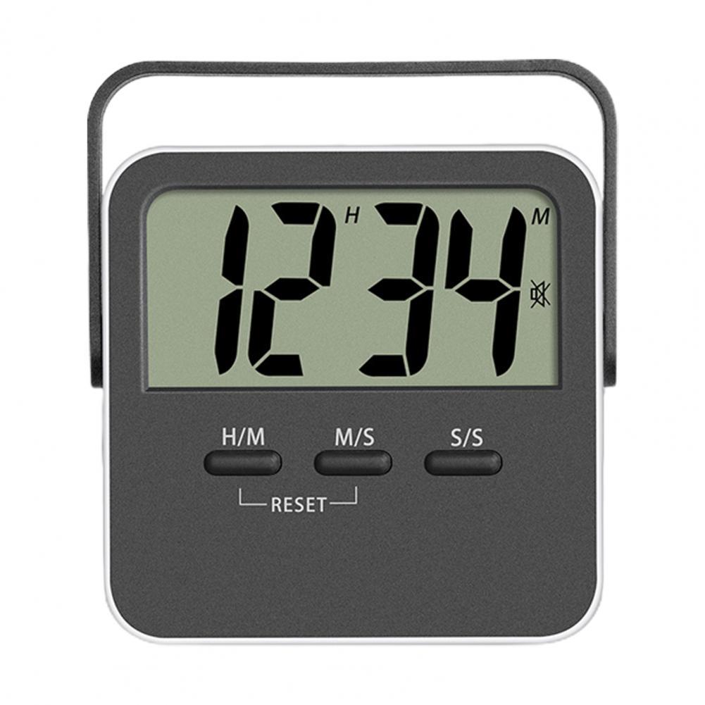 Electronic Digital Timer for Kitchen Cooking Shower Battery Powered LCD Display Kitchen Timer for Sports: Black