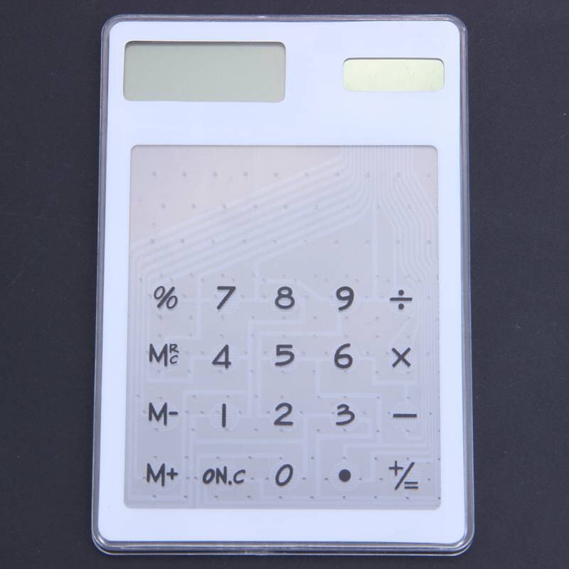 Transparent Calculator Clear Scientific Calculator Solar Energy Led Calculator Stationery White