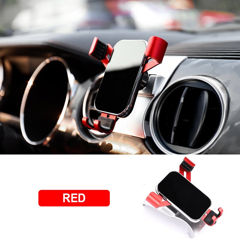 AIRSPEED for Ford Mustang Accessories Car Gravity Mobile Phone Holder Bracket 360° Rotating Stand: Red