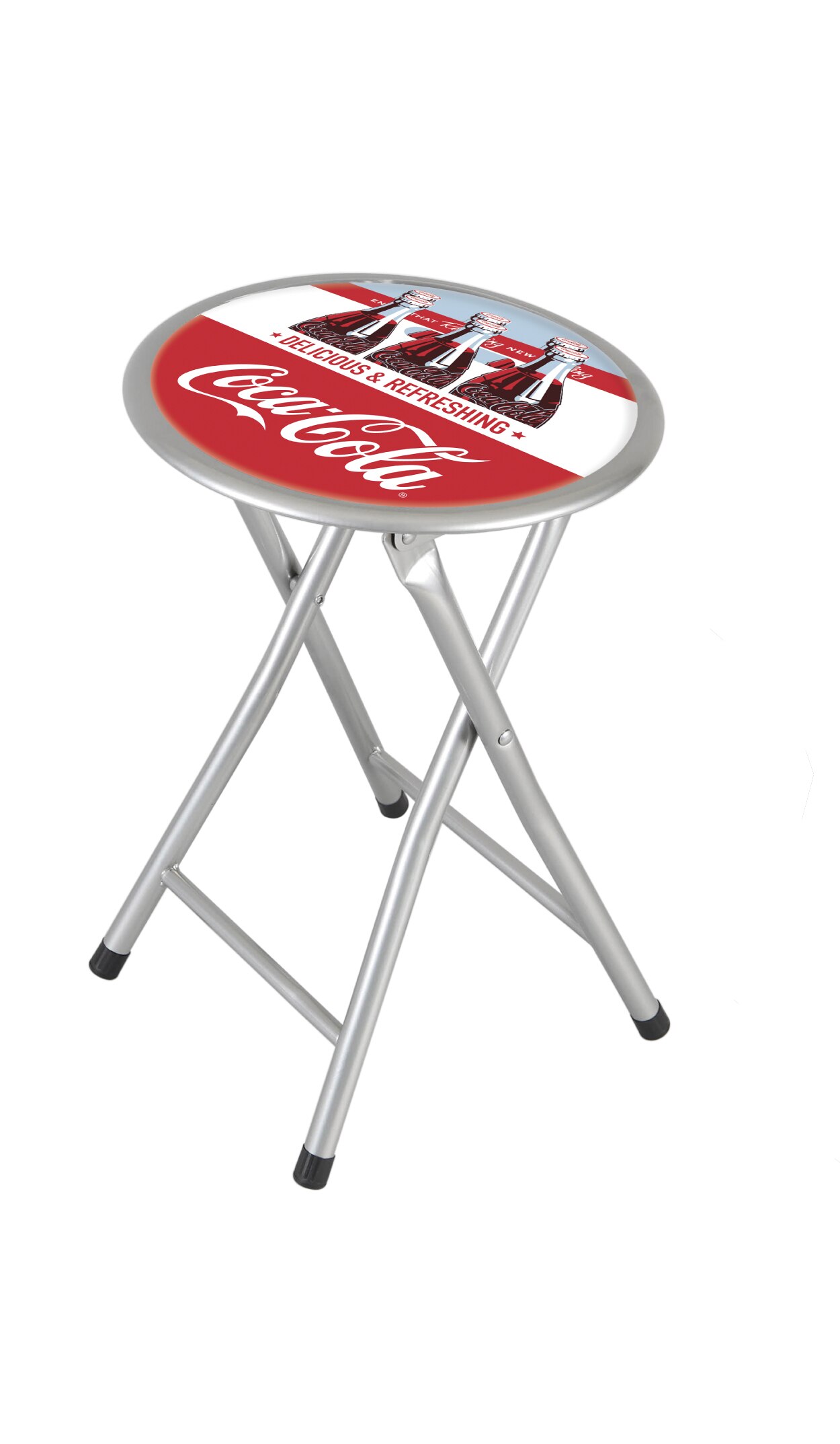 thesecrethome.es Taburete Plegable - Coca-Cola – 44x45x79cm – Decoración Salón Habitación Oficina (Rojo Cocacola Simple): 3 Botellas