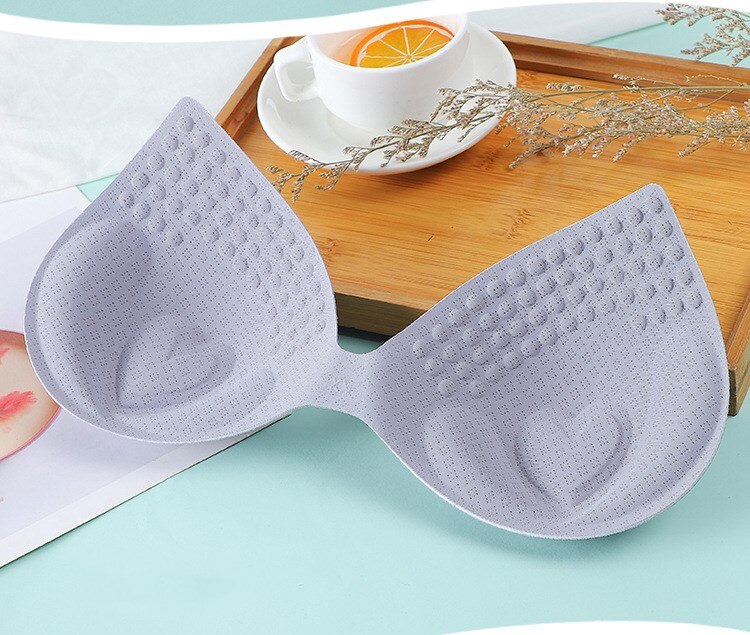 Zachte Effen Kleur Vrouwen Borst Padded Pad Insert Latex Bh Enhancer Push Up -Vormige Comfortabele Universele Beha gewatteerde: Gray