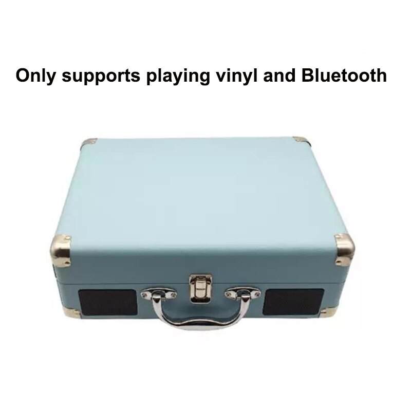 33/45/78 RPM bluetooth Portable Suitcase Turntable Vinyl LP Record Phone Player 3-Speed Aux-in Line-out 100-240V: sky blue