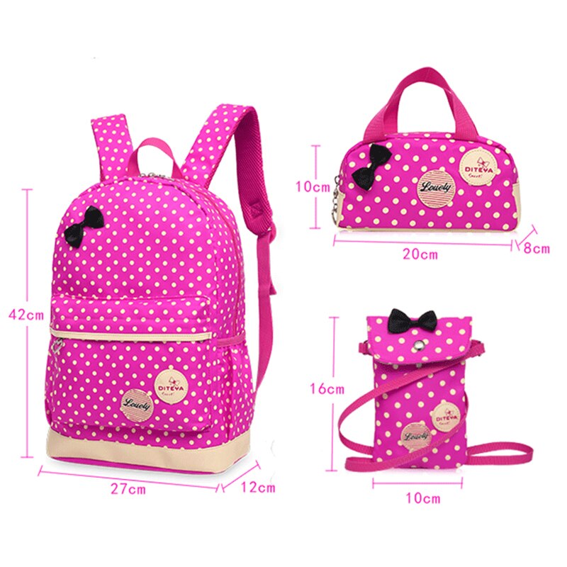 3 Sets Kids Schoolbag Girls School Backpacks Cute Printing Travel Bagpack School Bag Canvas Zipper School Bags 2022