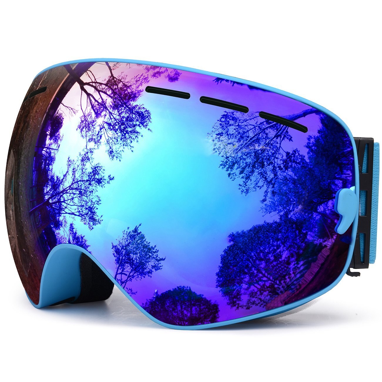 Lunettes de ski double couche anti-buée UV400, grand masque de ski, lunettes de neige pour hommes et femmes, masques de snowboard: Bleu