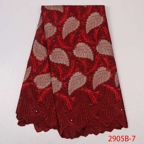 Afrikansk blonderstoff blondere siste tørre blondere brodert bomullsblonder med rhinestones til kvinner  ks2905b-1