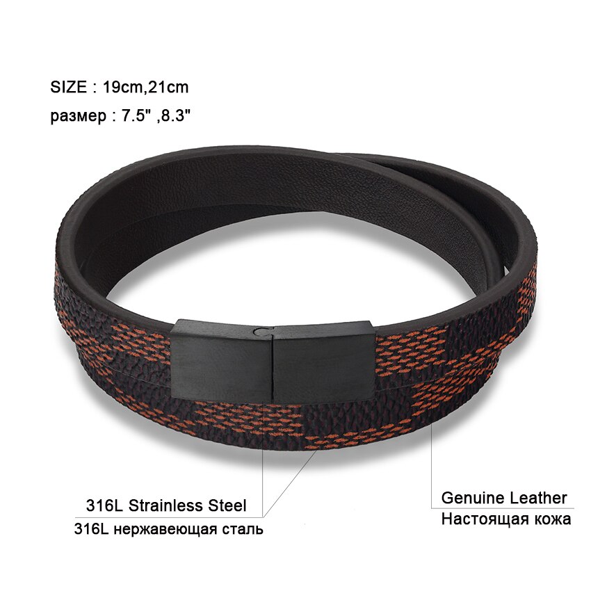 À la main Croix Large Bracelets de Manchette En Acier Inoxydable Bracelets En Cuir Magnétiques Hommes Bracelets et Bracelets Pour Les Femmes Bijoux