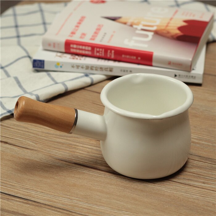 Japanese Mini milk pot induction cooker enamel butter pot single handle soup pot Pan Pan baby pot: A
