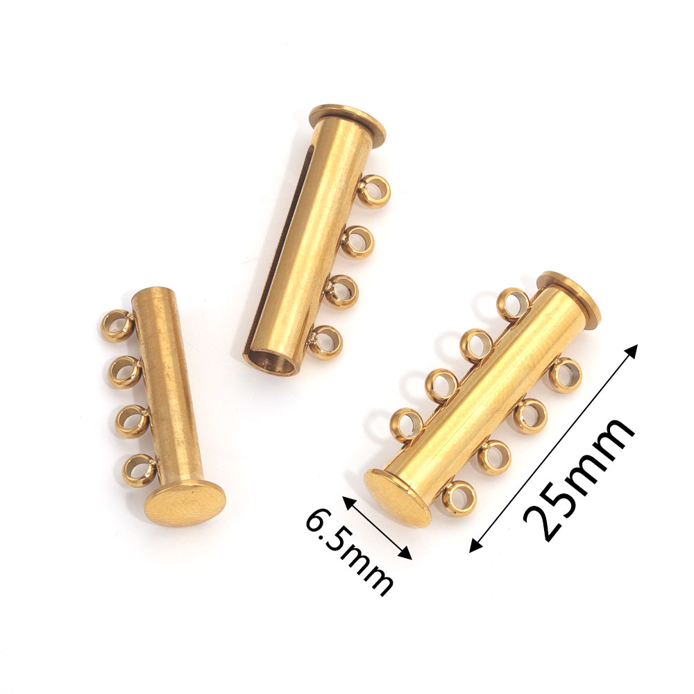 2 uds. De pulseras en capas de acero inoxidable, collares, bloqueo de tubo deslizante, ganchos de cierre espaciador, conectores de cerraduras para suministros de joyería: Verde