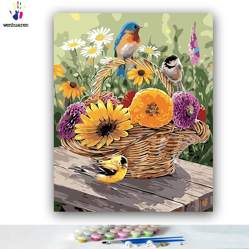 DIY para colorear pintura por números clavel de color claro en el alféizar de la ventana figuras pinturas por números con kits 40x50 enmarcado: 6998 / 70x90 no frame