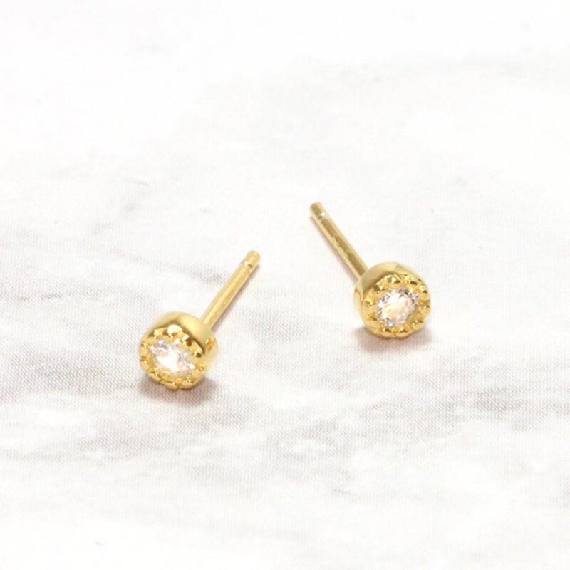 Mini pendientes pequeños de plata fina para mujer, 2 uds., 925, pendientes tipo botón de plata fina, joyería fina, pendientes para chica, de cumpleaños y boda: 15