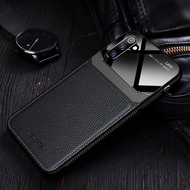 Чехол honor 9a przypadku skóry pleksi pokrywa ochronna dla huawei honor 9a coque fundas honor9a xonor 9a a9 moa-lx9 6.3'': honor 9a / czarny