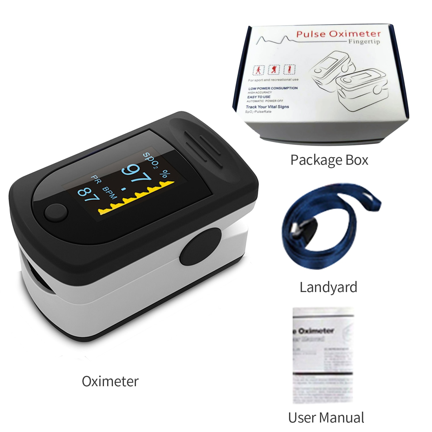 Portable Finger Oximeter Digital Fingertip Pulse Oximeter De Dedo OLED Display Blood Oxygen Sensor SpO2 Monitor Measurement