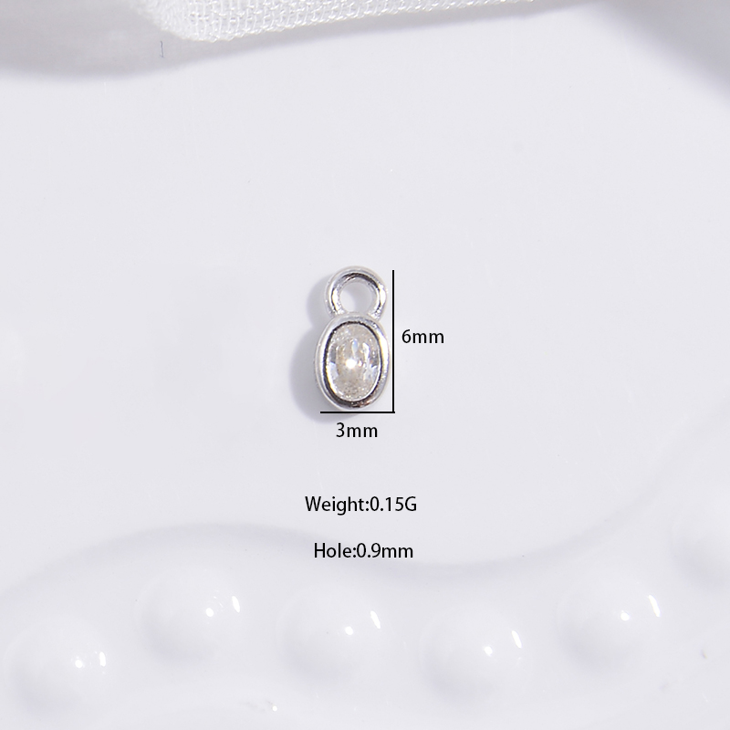 2 uds S925 ojos de plata esterlina Ellispe corazón pequeños dijes DIY collar pendientes para fabricación de joyería accesorios al por mayor SD12